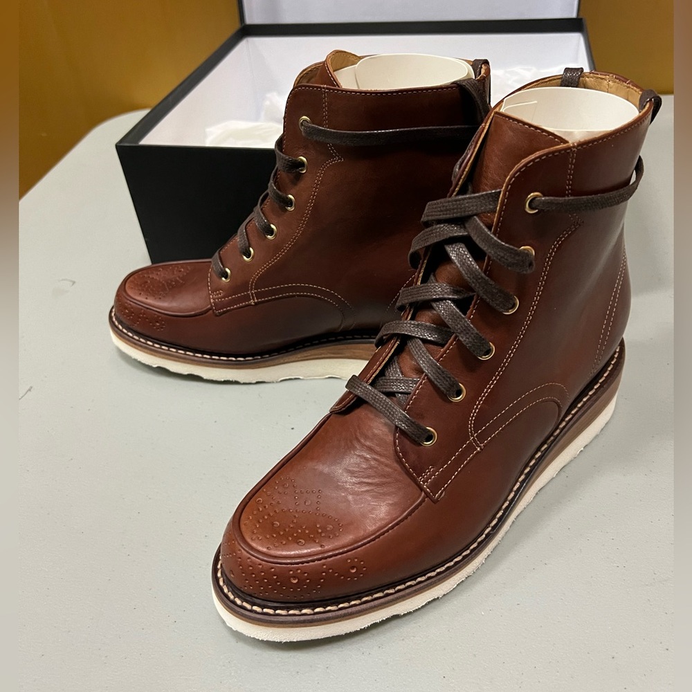 The Office of Angela Scott Mr. Ryan lace-up boot in cognac, size 39.5 - Picture 4 of 8